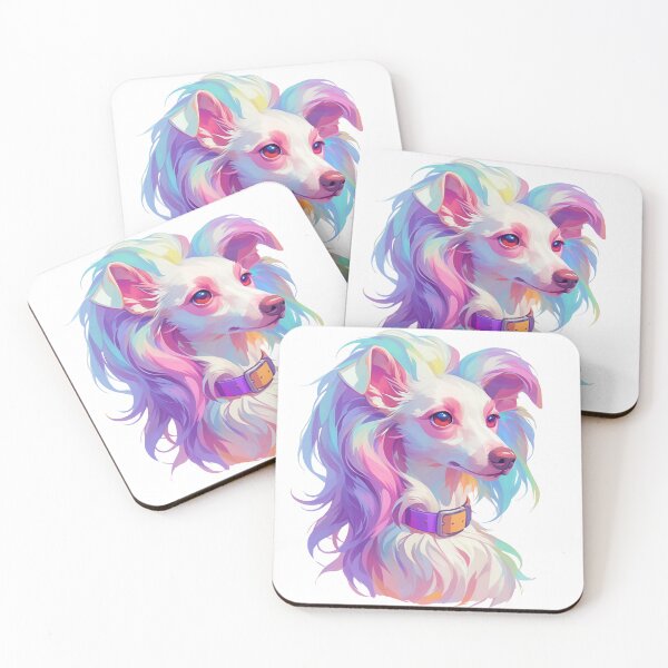 Item preview, Colorful Chinese crested puppy dog designed and sold by MendaciousMina.