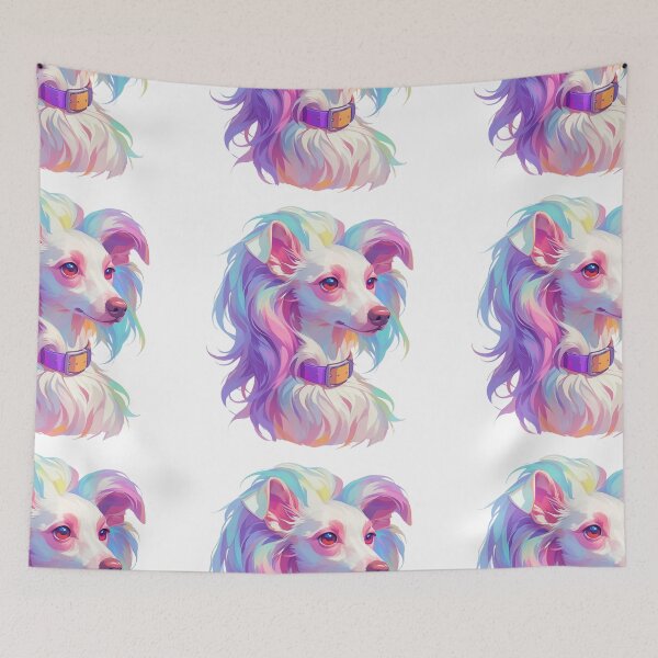 Item preview, Colorful Chinese crested puppy dog designed and sold by MendaciousMina.