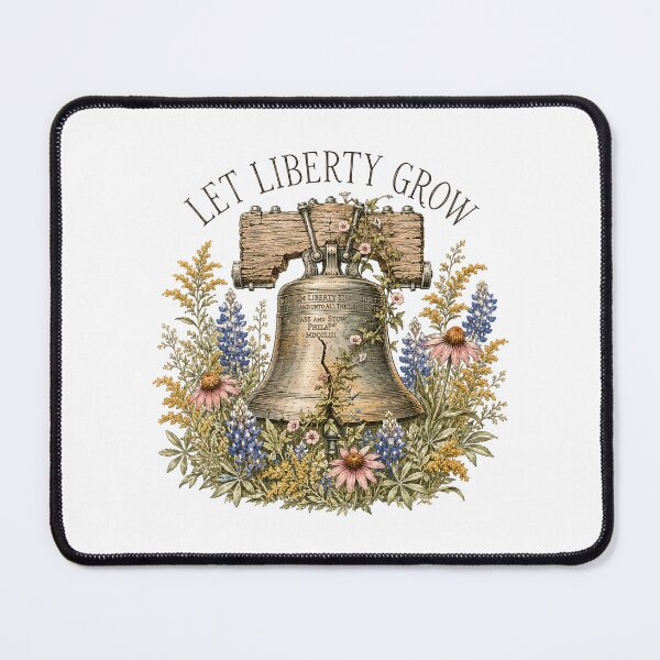 Item preview, Let Liberty Grow Wildflower Vintage Botanical Liberty Bell designed and sold by chattsuede.