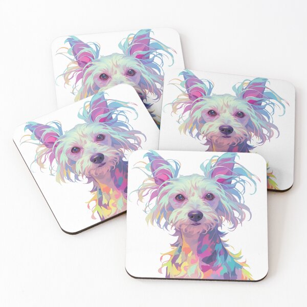 Item preview, Colorful Chinese crested puppy dog designed and sold by MendaciousMina.