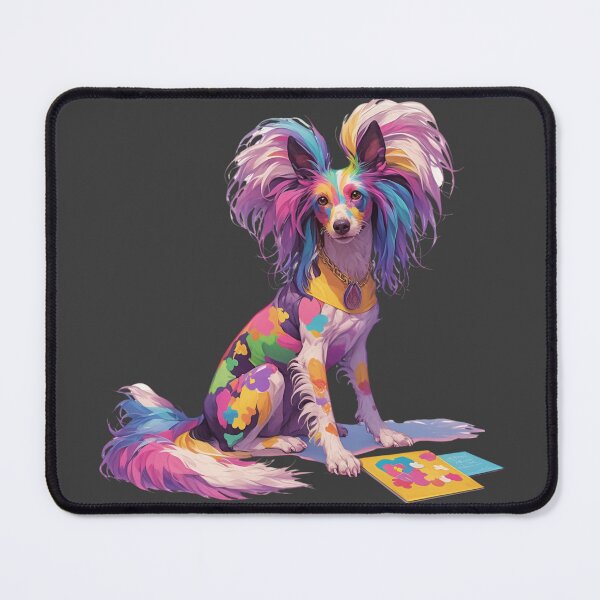 Item preview, Colorful Chinese crested puppy dog designed and sold by MendaciousMina.
