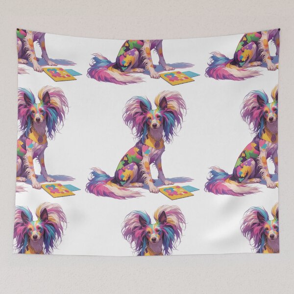 Item preview, Colorful Chinese crested puppy dog designed and sold by MendaciousMina.