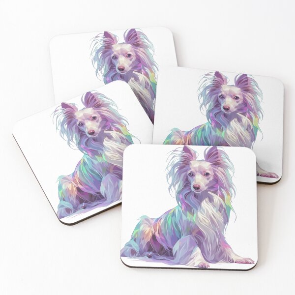 Item preview, Colorful Chinese crested puppy dog designed and sold by MendaciousMina.