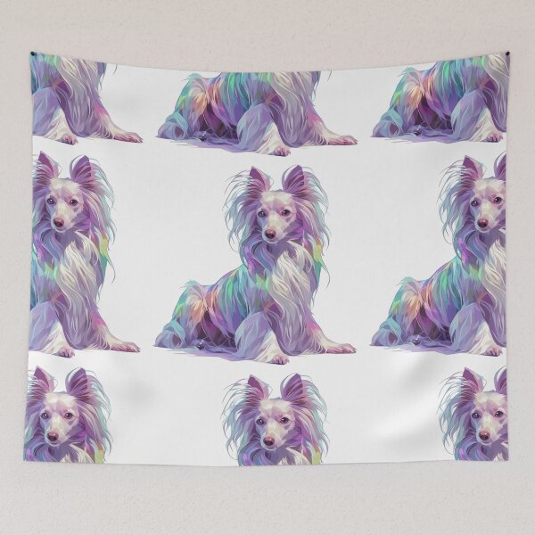 Item preview, Colorful Chinese crested puppy dog designed and sold by MendaciousMina.