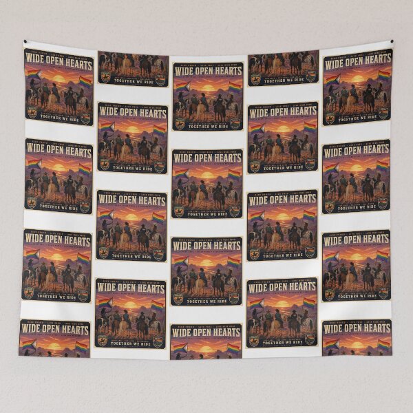 Item preview, Wide Open Hearts Western Pride Riders Sunset designed and sold by StuckOnTees.