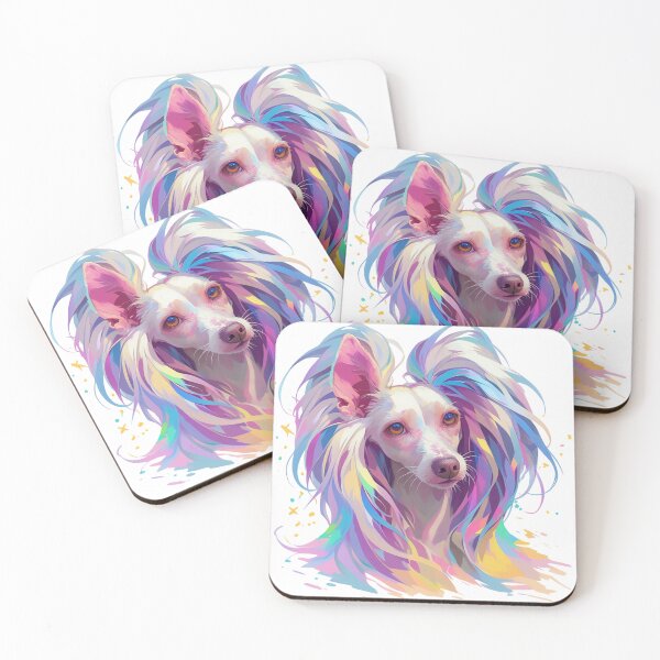Item preview, Colorful Chinese crested puppy dog designed and sold by MendaciousMina.