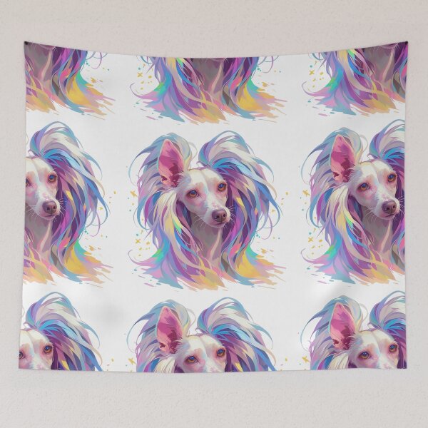Item preview, Colorful Chinese crested puppy dog designed and sold by MendaciousMina.