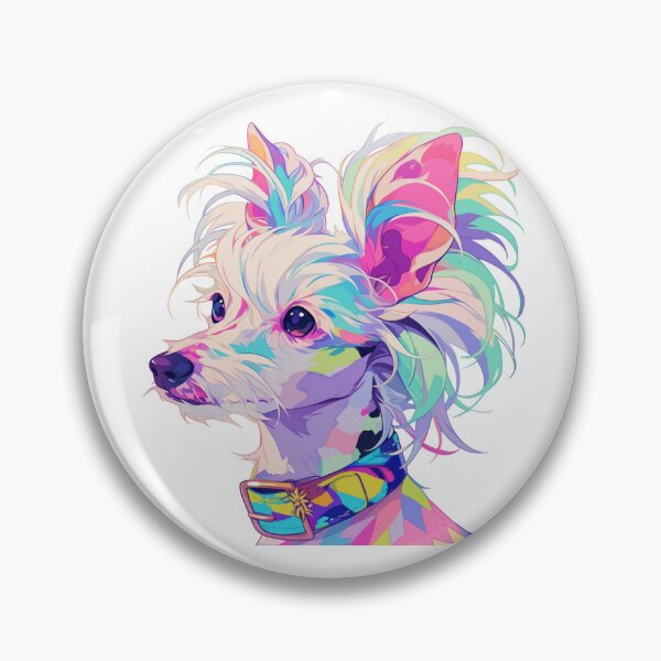 Item preview, Colorful Chinese crested puppy dog designed and sold by MendaciousMina.