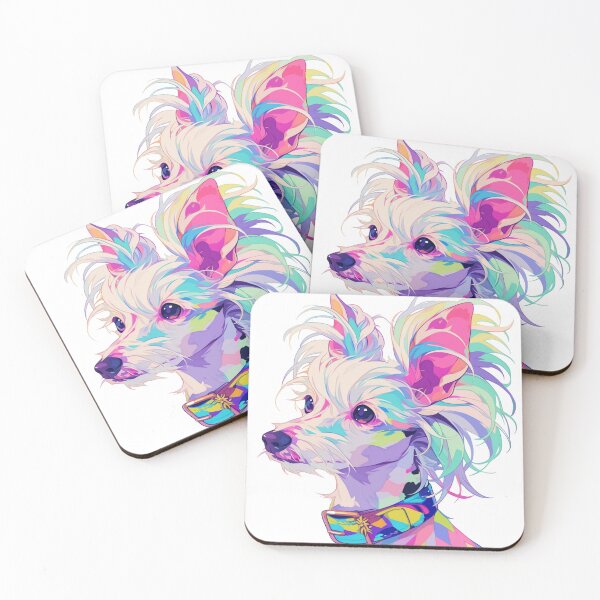 Item preview, Colorful Chinese crested puppy dog designed and sold by MendaciousMina.