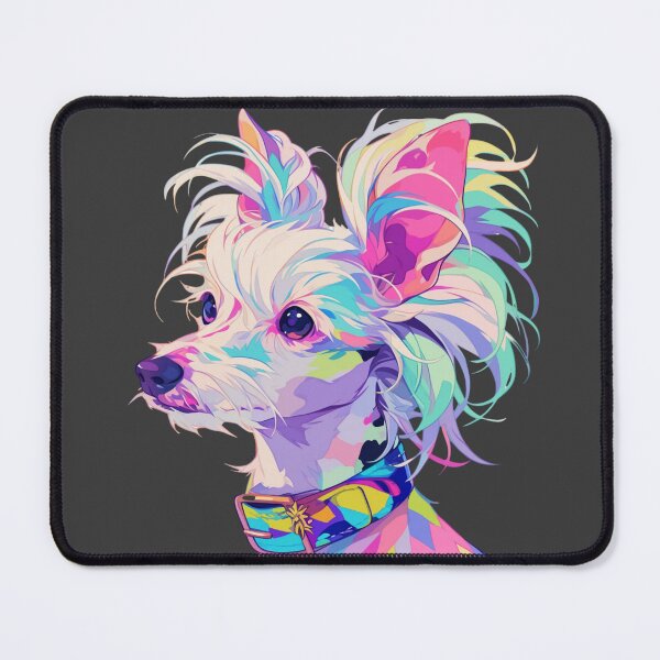 Item preview, Colorful Chinese crested puppy dog designed and sold by MendaciousMina.