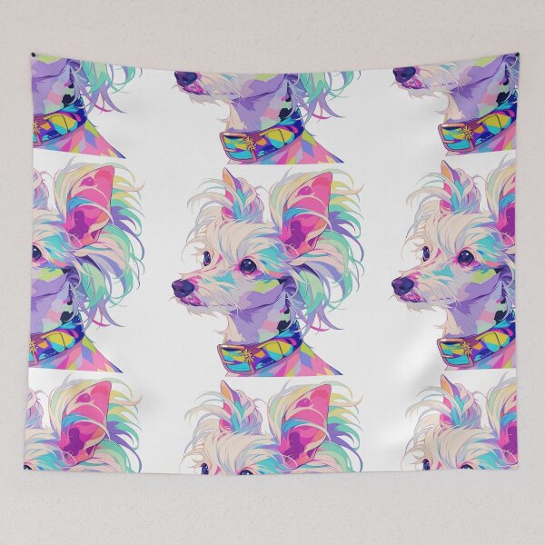 Item preview, Colorful Chinese crested puppy dog designed and sold by MendaciousMina.