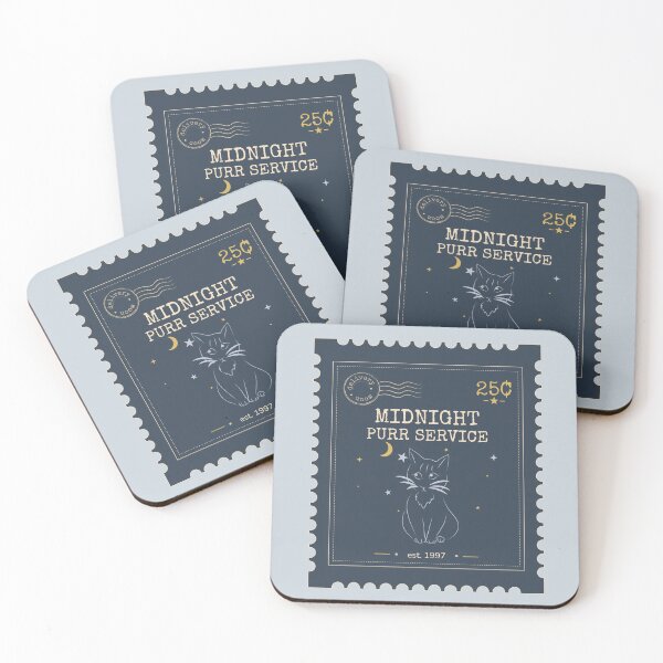 Item preview, Midnight Purr Service Cat Stamp | Vintage Moon Cat Postage Illustration designed and sold by MyFotodrive.