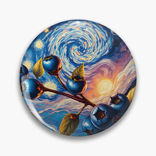 Item preview, Starry Night Blueberries – Cosmic Impressionism Art designed and sold by UmSkelig834.