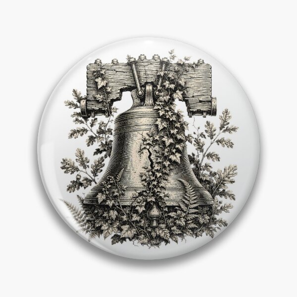Item preview, Vintage Botanical Liberty Bell Engraving Antique Aesthetic designed and sold by chattsuede.