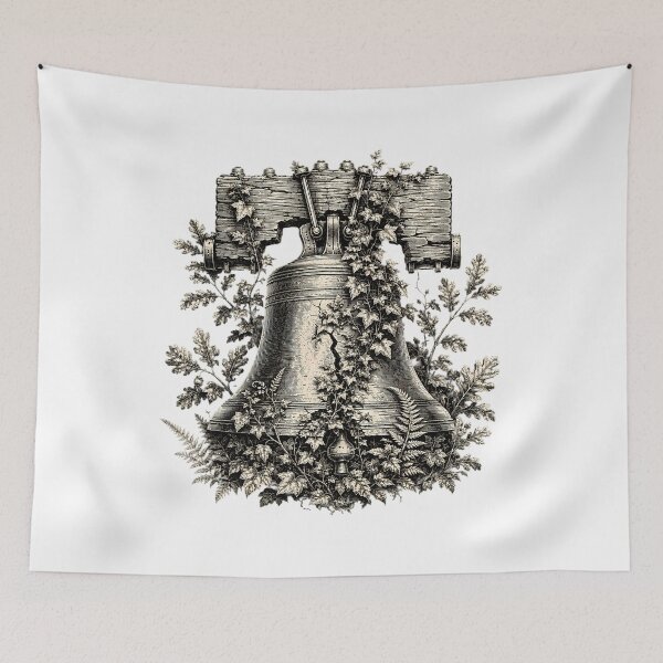 Item preview, Vintage Botanical Liberty Bell Engraving Antique Aesthetic designed and sold by chattsuede.