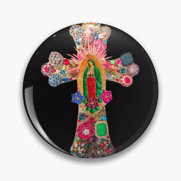 Item preview, Colorful Virgen de Guadalupe Cross designed and sold by LuckyStarShop7.