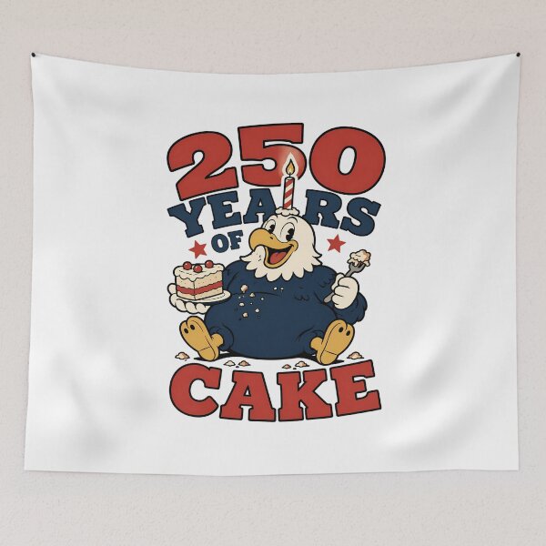 Item preview, Funny America 250 Years Of Cake Retro Eagle Mascot designed and sold by chattsuede.
