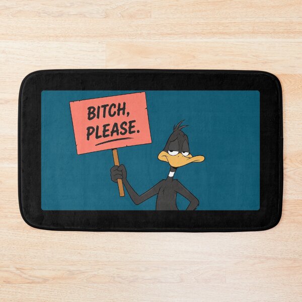 Item preview, Black Cartoon Duck w/ "Bitch Please" Protest Sign  designed and sold by PopCultureArtShop.