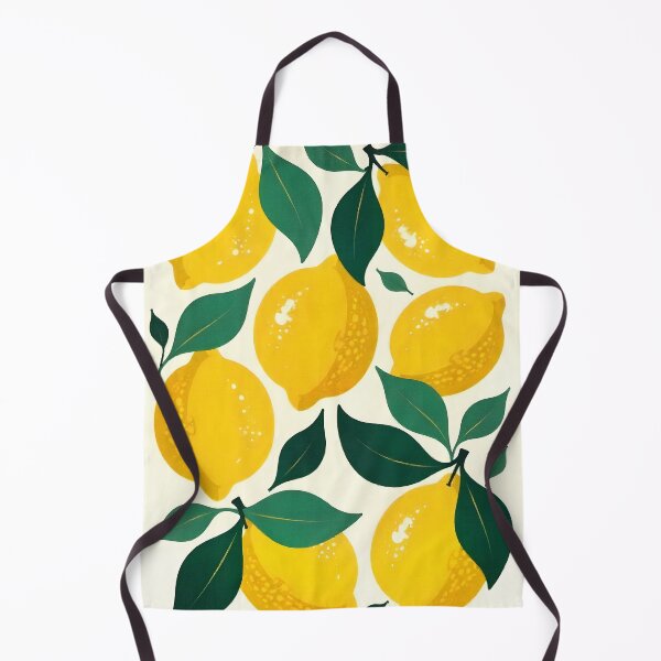 Item preview, Pattern of bright yellow lemons with green leaves designed and sold by Good_Things.