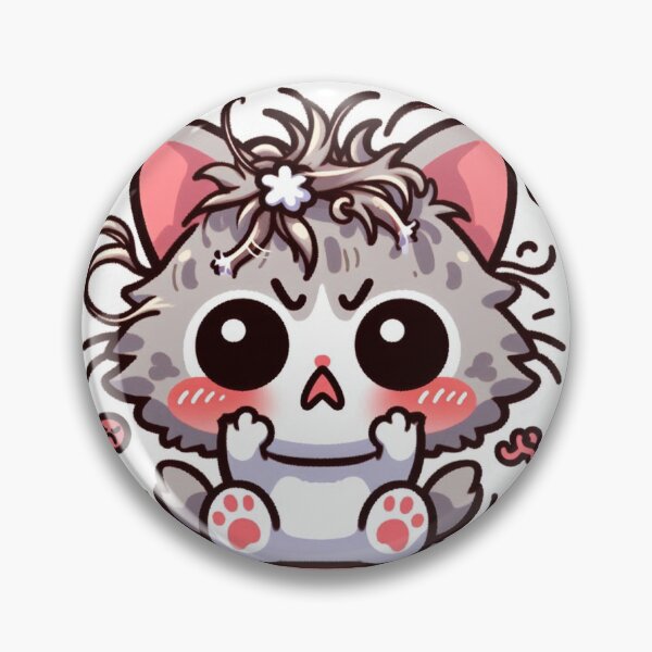 Item preview, Kawaii Frustrated Cat Sticker designed and sold by PastelPawsArt.