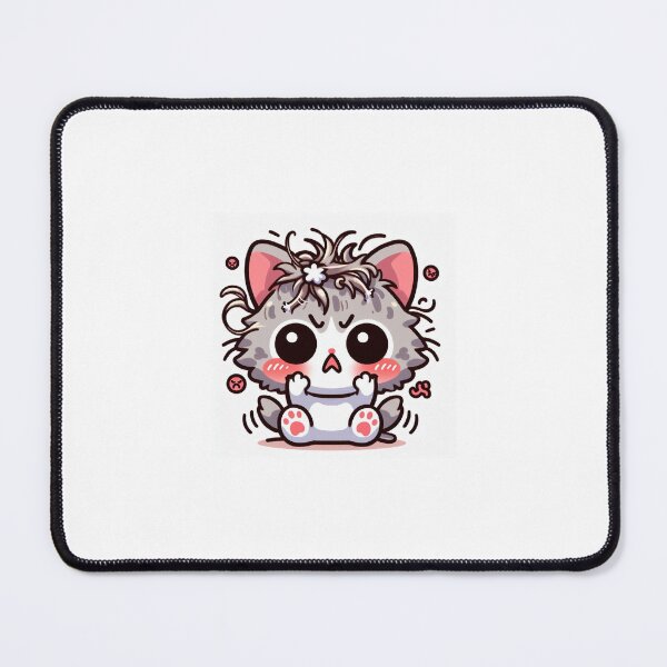 Item preview, Kawaii Frustrated Cat Sticker designed and sold by PastelPawsArt.