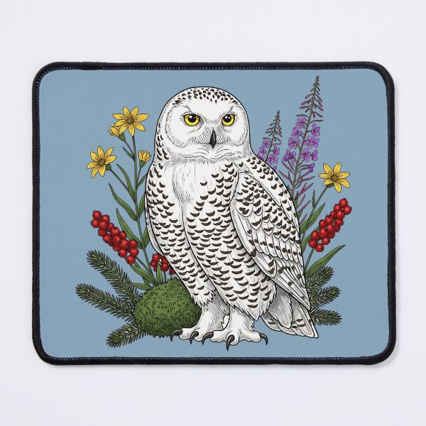 Item preview, Botanical Snowy Owl Wildlife Art  designed and sold by BirdsnStuff.