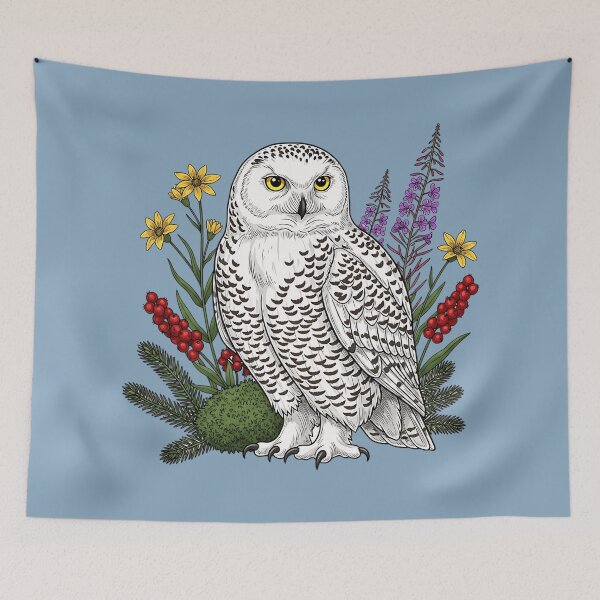 Item preview, Botanical Snowy Owl Wildlife Art  designed and sold by BirdsnStuff.