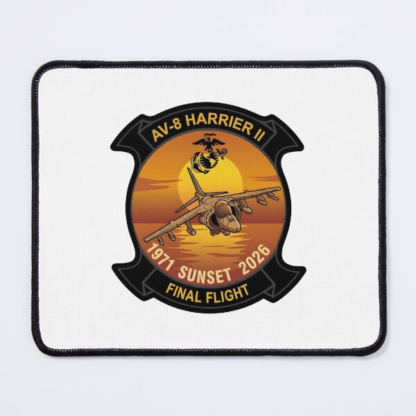 Item preview, USMC AV-8 Harrier II Sunset Final Flight Commemorative Insignia designed and sold by CharlieDesings.