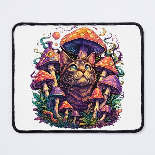 Item preview, Psychedelic Cat Among Cosmic Mushrooms designed and sold by KICOR.