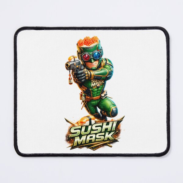 Item preview, SUSHI MASK: Futuristic Sushi Power Hero designed and sold by Surreal Characters & Cute Pups.
