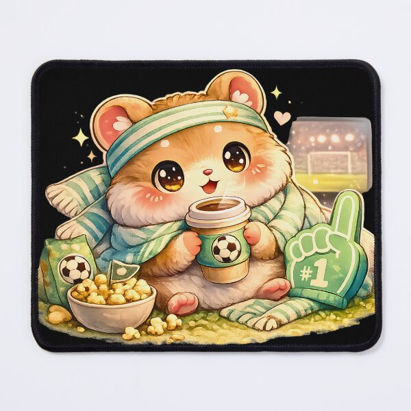Item preview, Coffee & Football Hamster ☕⚽ Cute Kawaii Match Day Sticker designed and sold by Pick'n Quick.