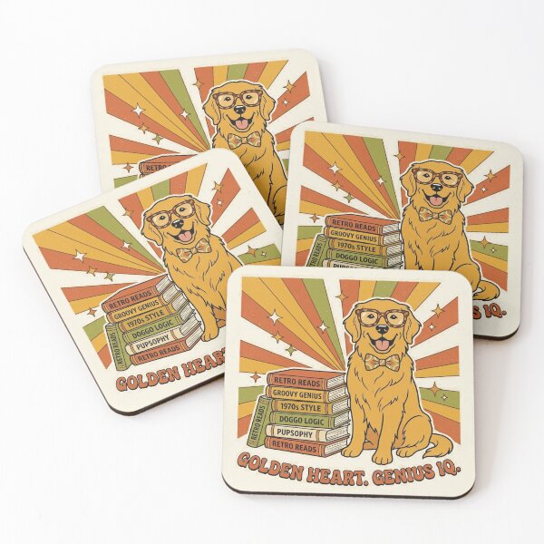 Item preview, Golden Retriever Scholarly Dog Retro Vintage Library Vibe designed and sold by Pride Emblem Prints.