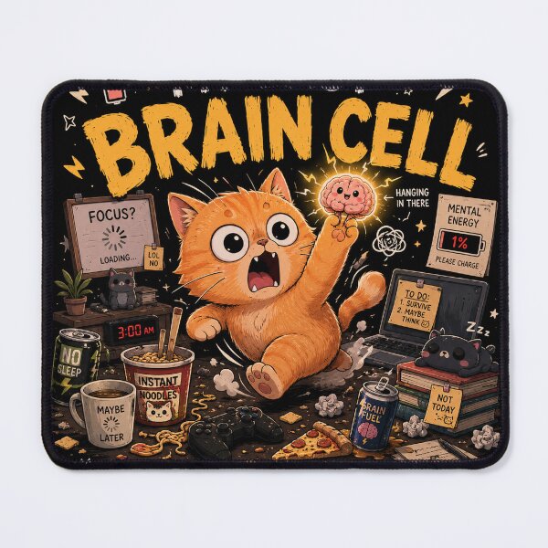 Item preview, My Last Brain Cell Orange Cat Meme T-Shirt designed and sold by Globivara Studio.