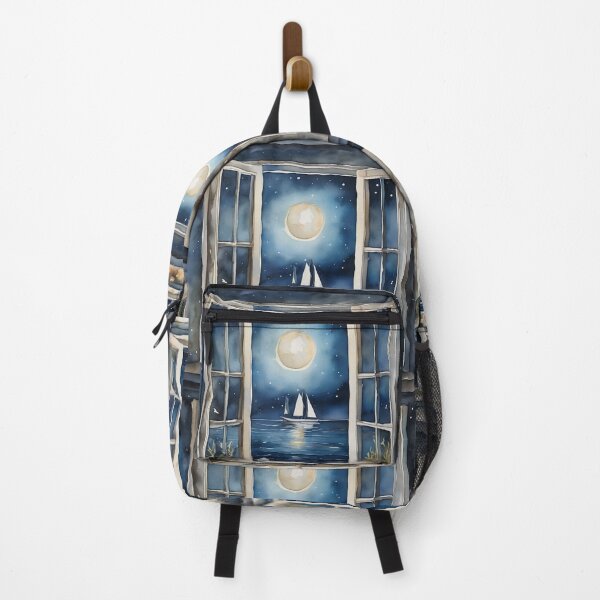 Item preview, Midnight Ocean Breeze – Open Window Watercolor View designed and sold by UmSkelig834.