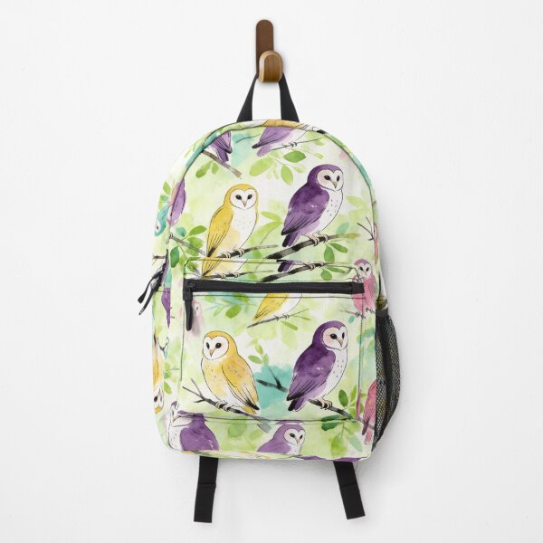 Item preview, Cute Watercolor Owls in Forest Pattern designed and sold by wissal.studio.