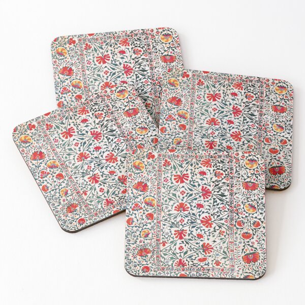Item preview, Shakhrisyabz Suzani Uzbekistan Floral Embroidery Print designed and sold by Vicky Brago-Mitchell®.