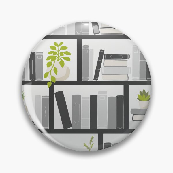 Item preview, Book lover Pattern | Black and White Bookshelves designed and sold by Fern and Quill.