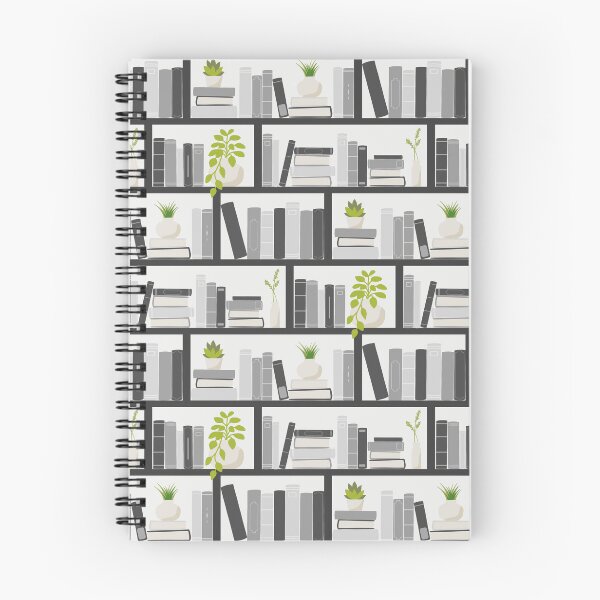 Item preview, Book lover Pattern | Black and White Bookshelves designed and sold by Fern and Quill.