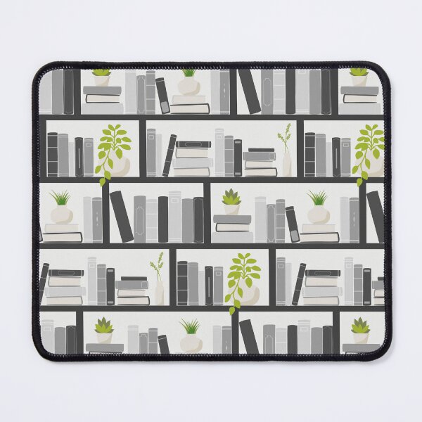 Item preview, Book lover Pattern | Black and White Bookshelves designed and sold by Fern and Quill.