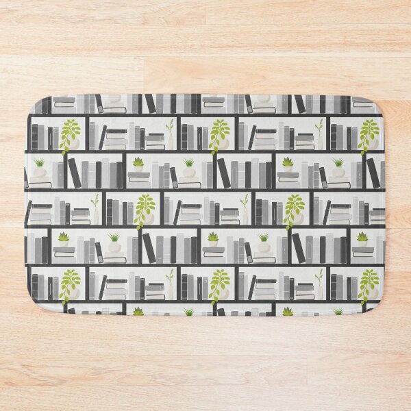Item preview, Book lover Pattern | Black and White Bookshelves designed and sold by Fern and Quill.