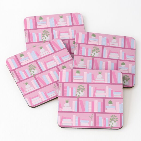 Item preview, Gift for Book lover | Pink bookshelf with potted plants designed and sold by Fern and Quill.