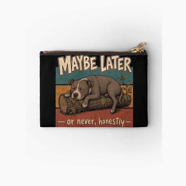 Item preview, Maybe Later Or Never Honestly Sleeping Pitbull   designed and sold by freshwear design.