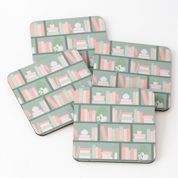 Item preview, Gift for Reader | sage green bookshelf with potted plants designed and sold by Fern and Quill.