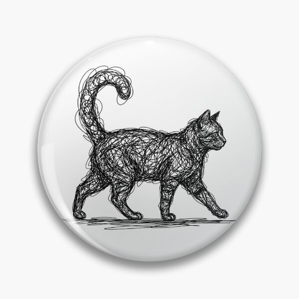 Item preview, Scribble Cat Abstract Line Art Walking Kitten Sketch designed and sold by rediscoveredapp.