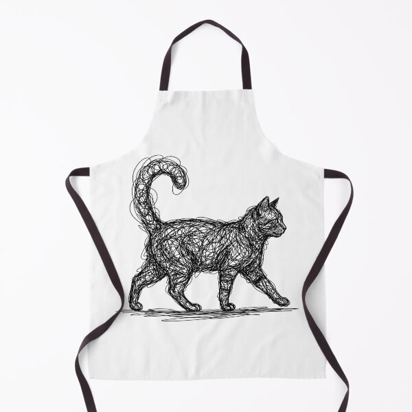 Item preview, Scribble Cat Abstract Line Art Walking Kitten Sketch designed and sold by rediscoveredapp.
