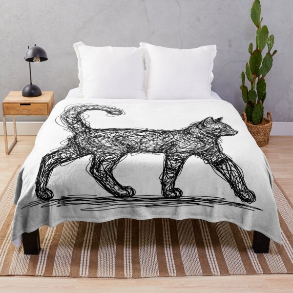 Item preview, Scribble Cat Abstract Line Art Walking Kitten Sketch designed and sold by rediscoveredapp.