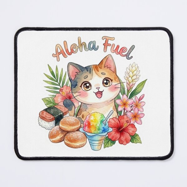 Item preview, Aloha Fuel – Tropical Hawaiian Lifestyle Cat Sticker designed and sold by LaniDigitalNook.