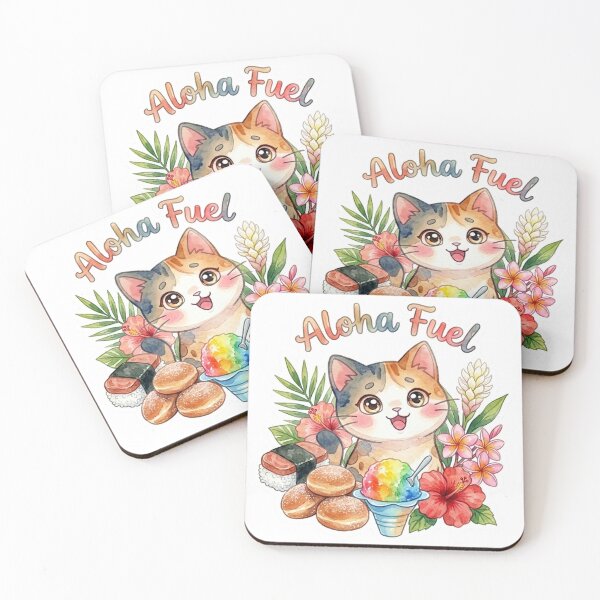 Item preview, Aloha Fuel – Tropical Hawaiian Lifestyle Cat Sticker designed and sold by LaniDigitalNook.