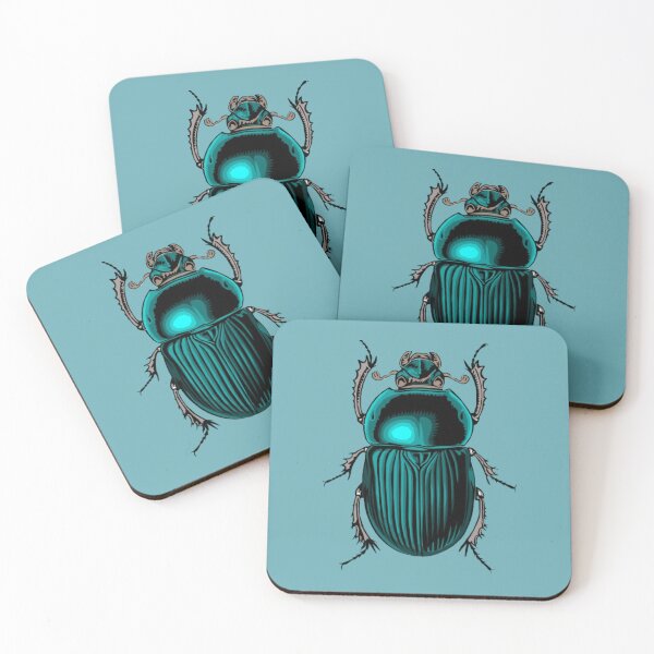 Item preview, Futuristic Emerald Beetle | Glossy Metallic Insect Art designed and sold by Rawafi Art Studio.