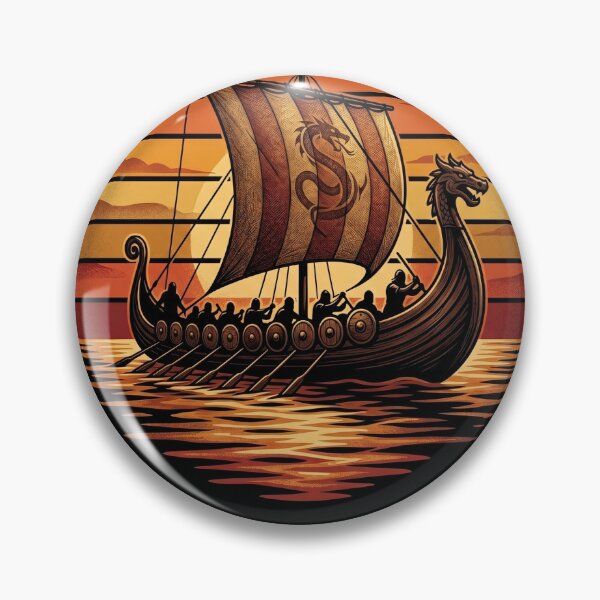 Item preview, Retro Viking Ship - Cool Water Sunset Ancient Norse designed and sold by weirdcountry.